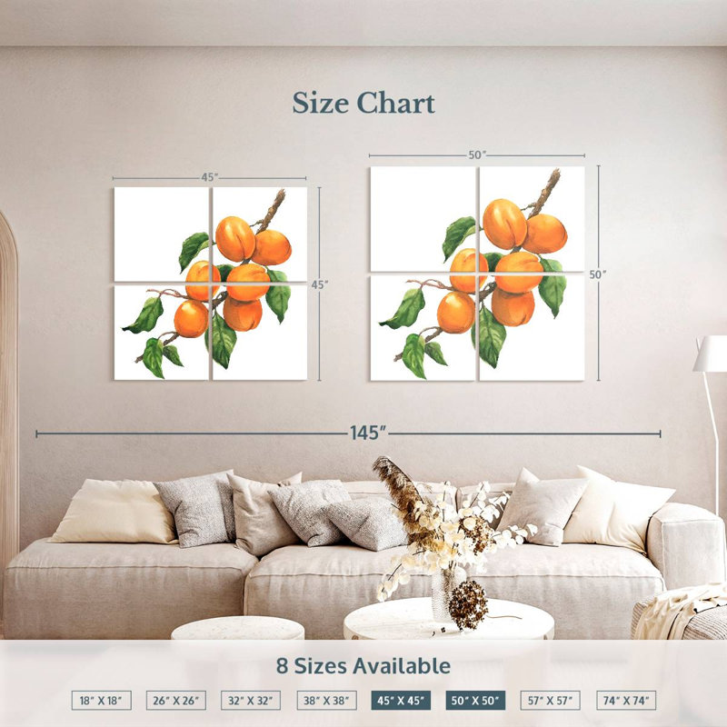 Abricots mûres Yarlin, H 50 po x l 50 po