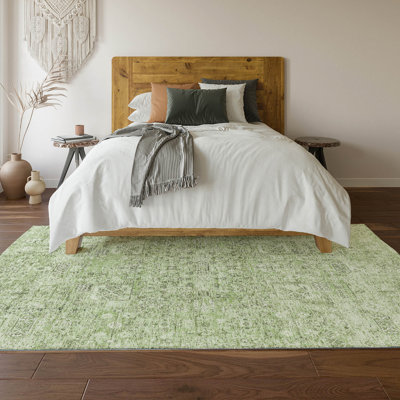 Premium Machine Washable Cerrito AMF611 Green Rug