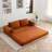  Multi-Functional Folding Sofa Bed, Ergonomic Corduroy Convertible Floor Loveseat with Support Pillows for Living Room Family Leisure-374157882