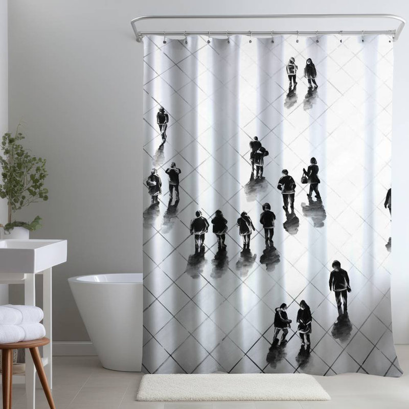 Shower Curtain ST39 – Polyester Shower Curtain, Dye Sublimation Print, 71" W × 74" L