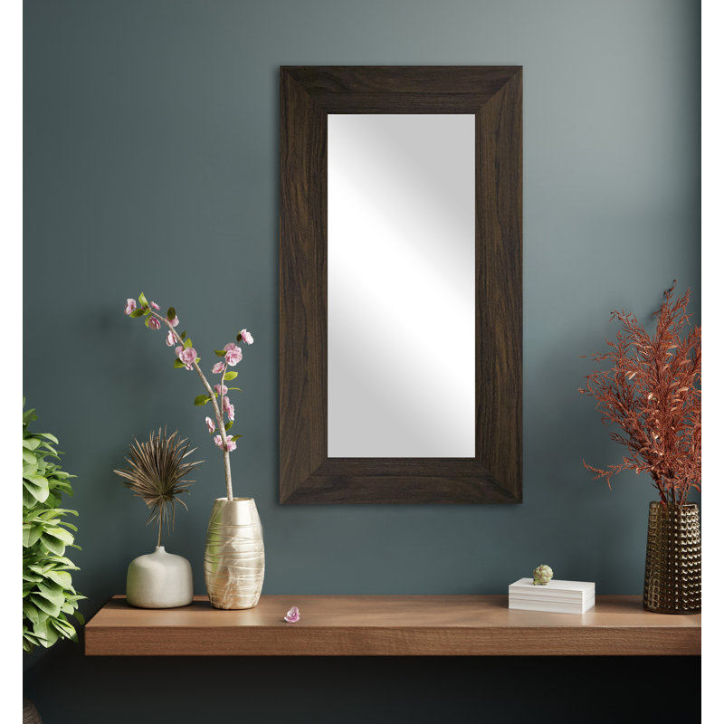 Miroir mural Dhar, 16 po x 27 po, Noyer noir