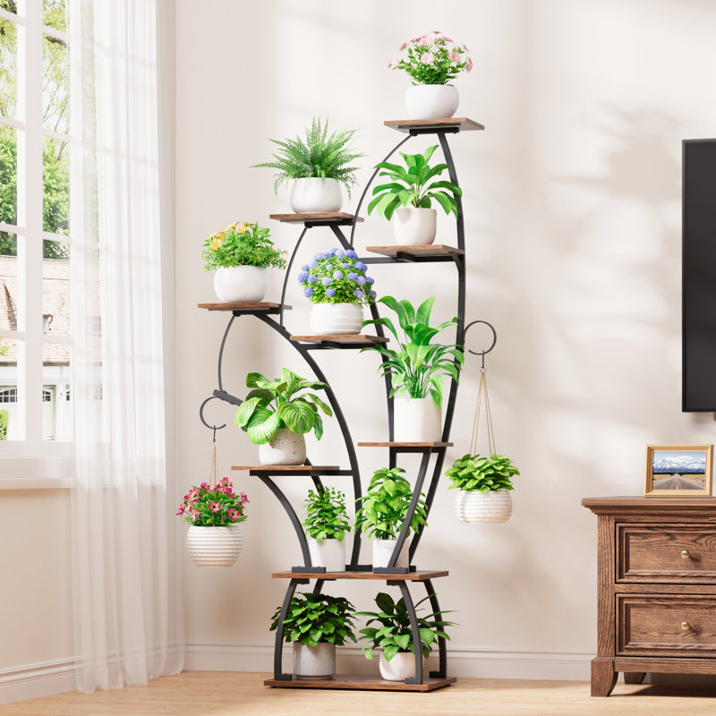 Plant Stand Indoor With Grow Lights - 65" Tall Plant Shelf, Lighted Large Plant Stand For Indoor Plants, 8 Tiered Flower Holder