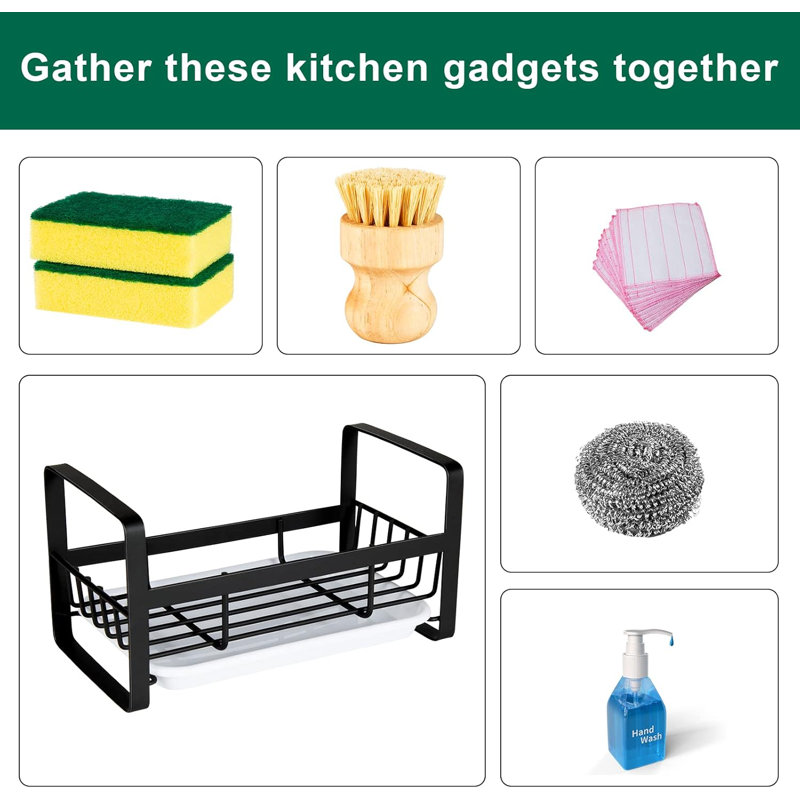 Stainless Steel Kitchen Sink Organizer with Removable Tray