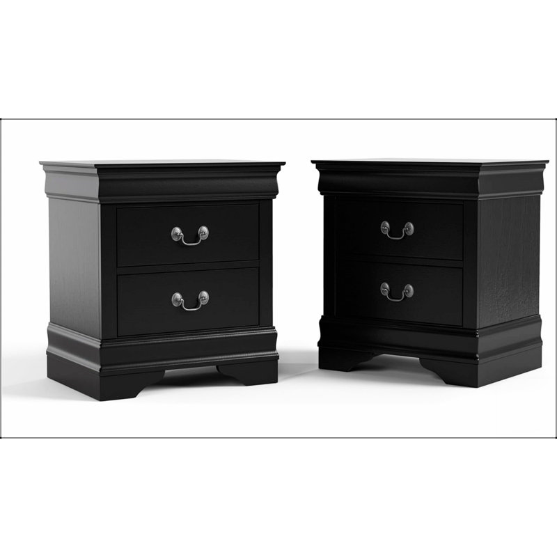 Table de chevet de style transitionnel avec étui anti-poussière, tiroirs à queue d'aronde anglaise et pieds de support pour un rangement élégant