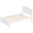 Twin Size Wood Platform Bed with Headboard, White Finish-1895817976