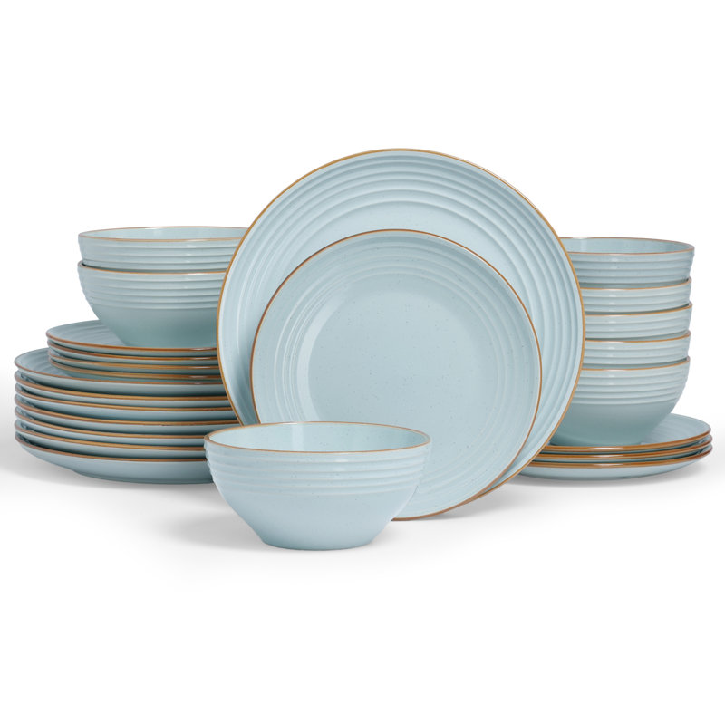  24 Piece Dinnerware Set, Service for 8, Light Blue