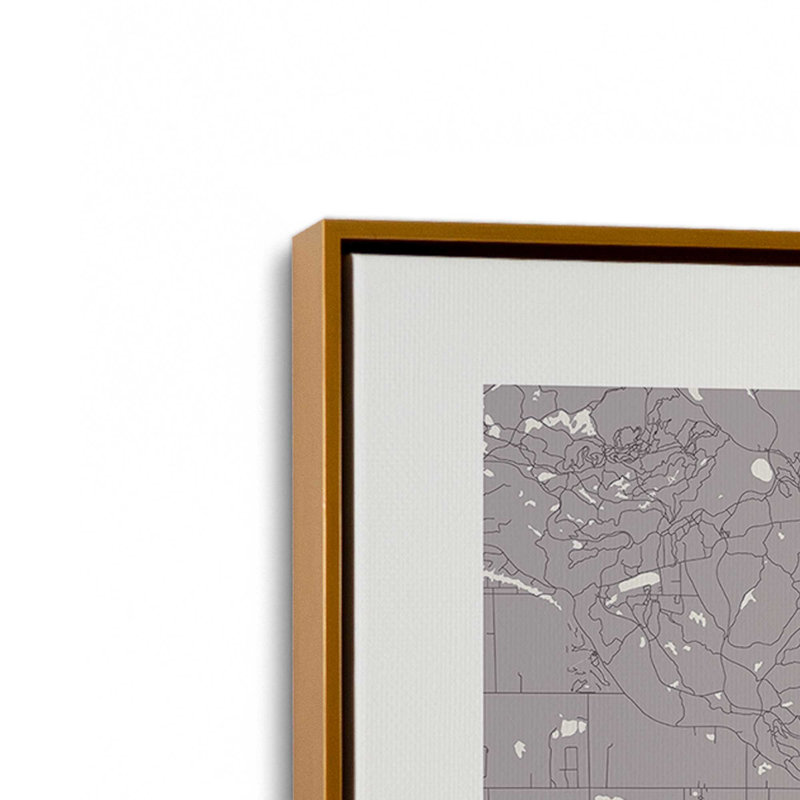 Ottawa Street Map, reproduction d'art sur toile, 20 po x 30 po, Cadre flottant doré poli