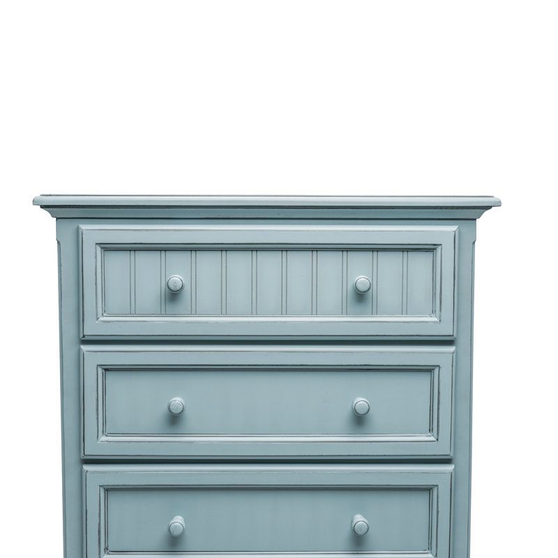 Commode 5 tiroirs Kolya - Finition bleue, Bleu