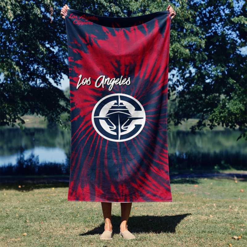 NBA Psychedelic Beach Towel, Soft Colorful Basketball Fan Pool Towel, 30 x 60 Inches, Los Angeles Clippers
