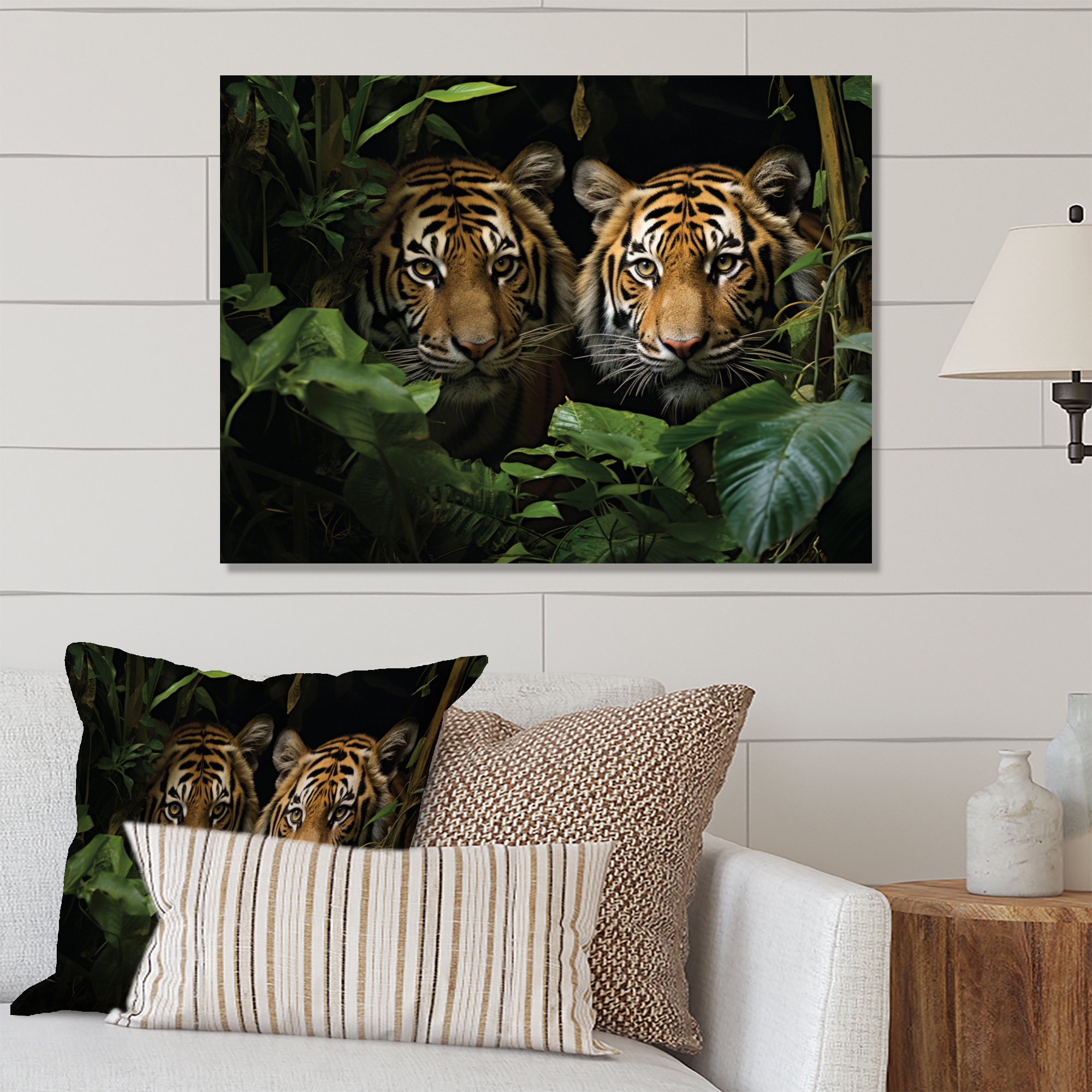 Bungalow Rose Asian Art Tigers in Jungle II Asian Art Metal Wall