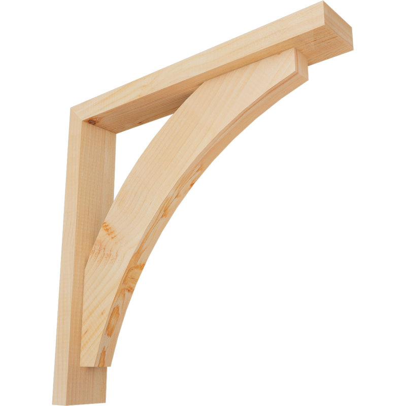 Thorton Block Bracket with Offset Brace, 22 x 22, 3 1/2"W Douglas Fir (Smooth)