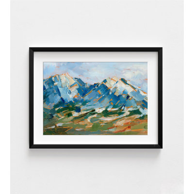 Blue Mountain Peaks I By Ethan Harper, Framed Natural Peaks Print, Blue Nature Print, Mountains Painting, Ethan Harper Art, Framed Wall Art