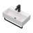 21"x12" Wall Mounted Ceramic Bathroom Sink with Black Towel Rack White Porcelain Rectangle Vessel Basin with Overflow Hole Floating Bathroom Sink with Overflow Hole-117183809