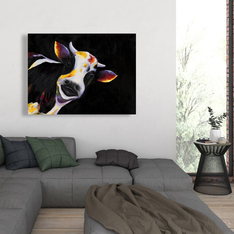 Une drôle de vache - Toile de chambre à coucher pour animaux