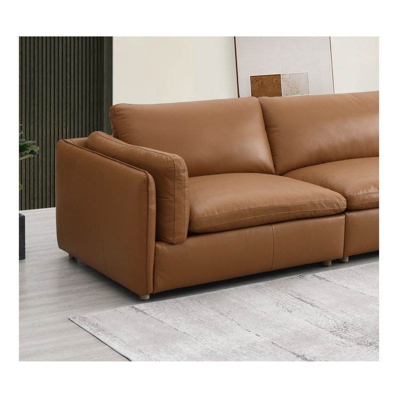 Canapé modulaire en cuir 5 pièces Brighton