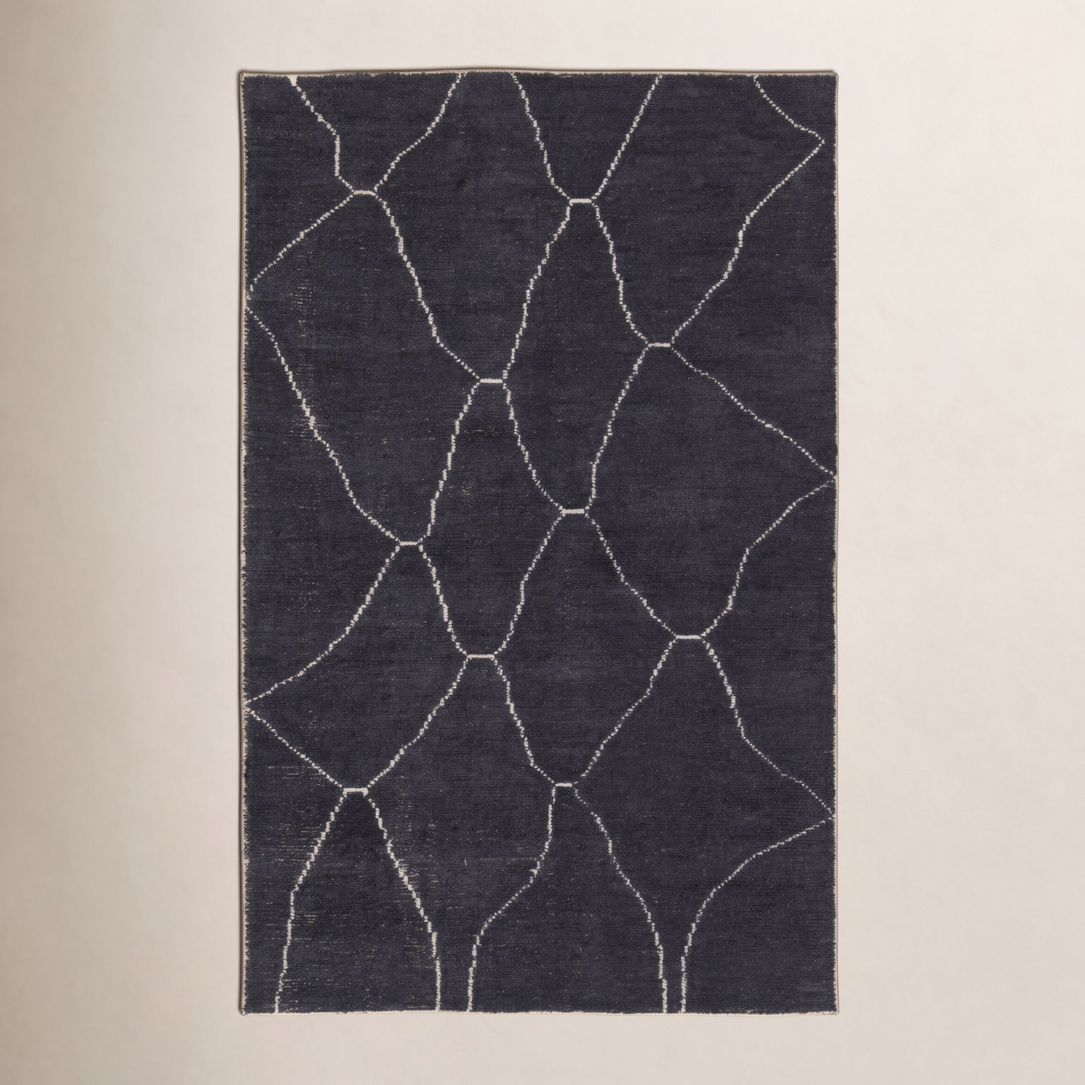 Rowan Black White Hand-Loomed Geometric Rug, Rectangle 10' x 14'