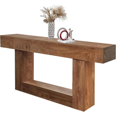63 Inch Farmhouse Console Table, Slim Wood Sofa Table with Storage for Entryway, Hallway, Living Room