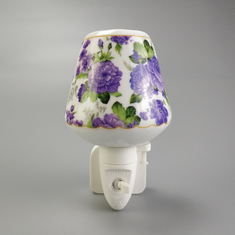 Blue Flowers Ceramic Night Light