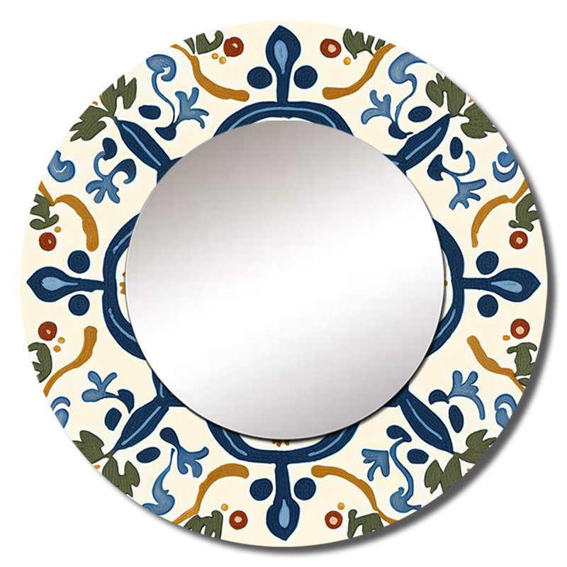 Motif méditerranéen de carreaux rétro bleu IV, 29 po x 29 po