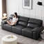 Canapé modulaire noir en similicuir-129020878