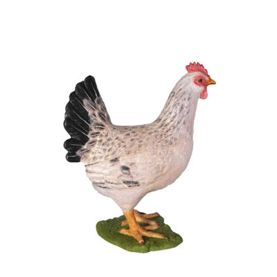 Statue de poulet blanc grandeur nature