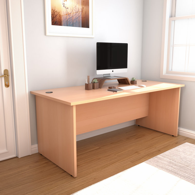 Buariki Desk Shell, Beech, 70cm H x180cm W x 80cm D