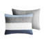 Édredon pour très grand lit avec draps - gris, bleu marine, édredon à rayures bleues et drap doux respirant