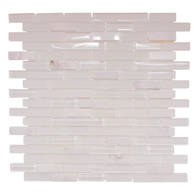 Victory Brick 12" x 12" Glass Mosaic Wall Tile
