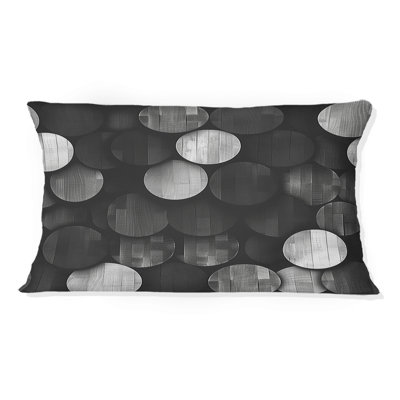 Coussin lombaire moderne gris et noir Modern Circles II