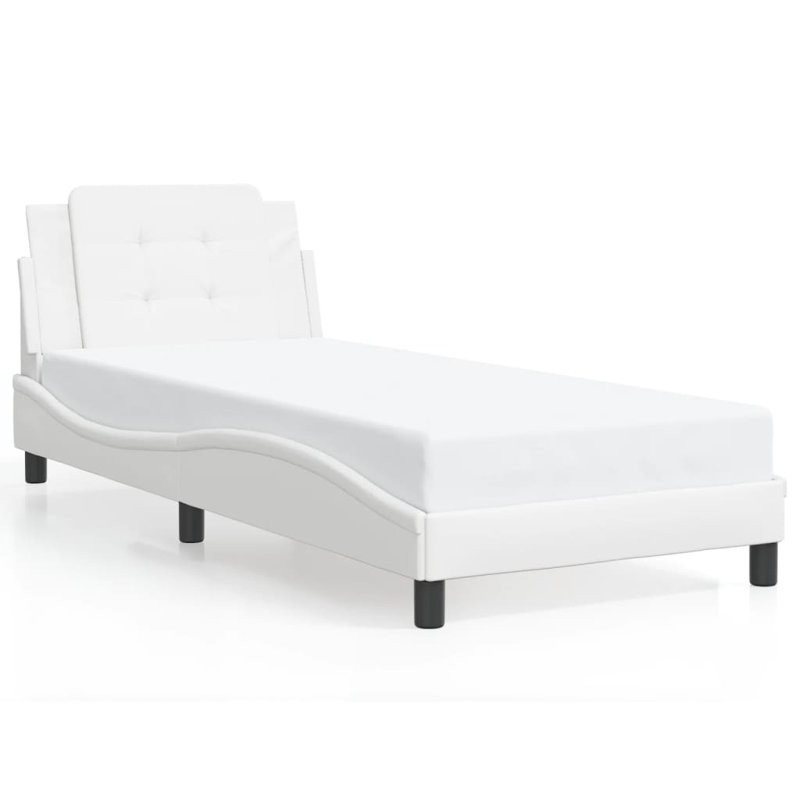 Cadre de lit vidaXL avec DEL sans matelas Zadar blanc 100 x 190 cm, Blanc