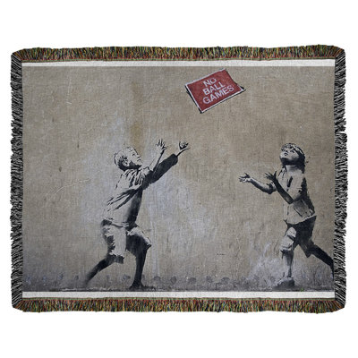 Banksy Graffiti Hand Woven Throw Blanket