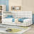 Twin Upholstered Daybed with Charging Station, LED Lights, and Storage Drawers-202049398