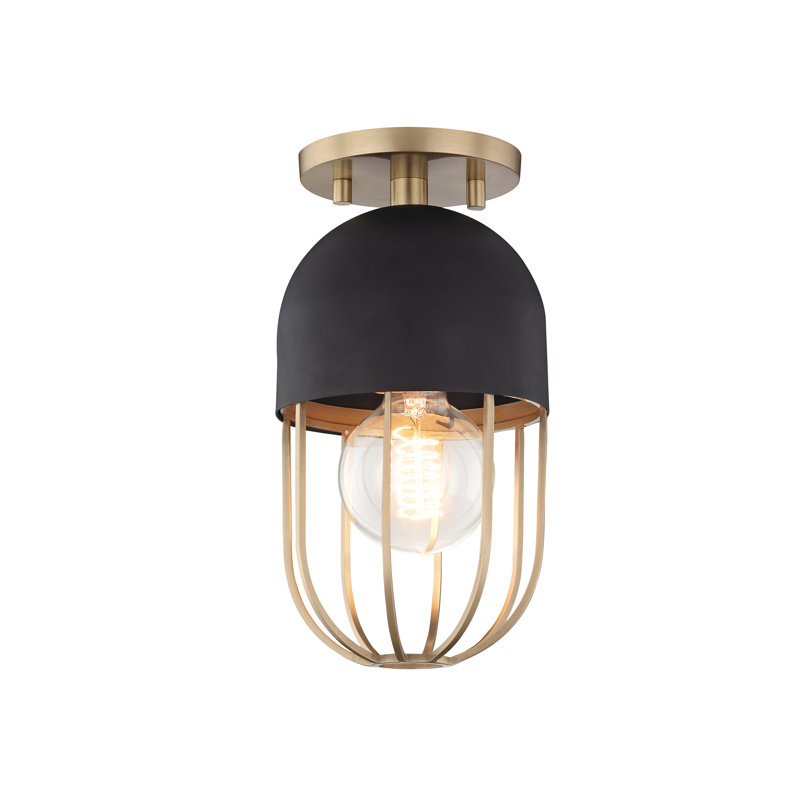 Haley Semi Flush Mount, Aged Brass