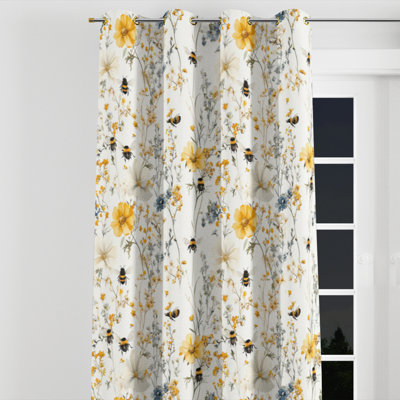 Animal Print Window curtains - Yellow Bondie Grommet Curtain - 1 Panel