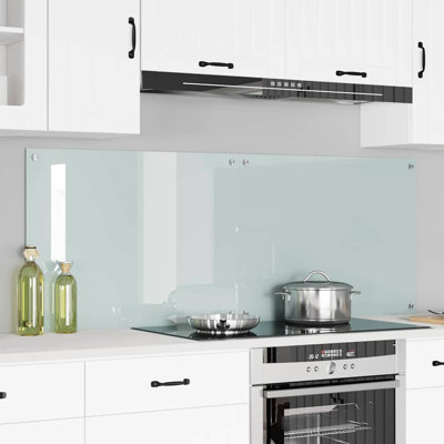 Vidaxl Kitchen Backsplash White 80 X 40 Cm Tempered Glass