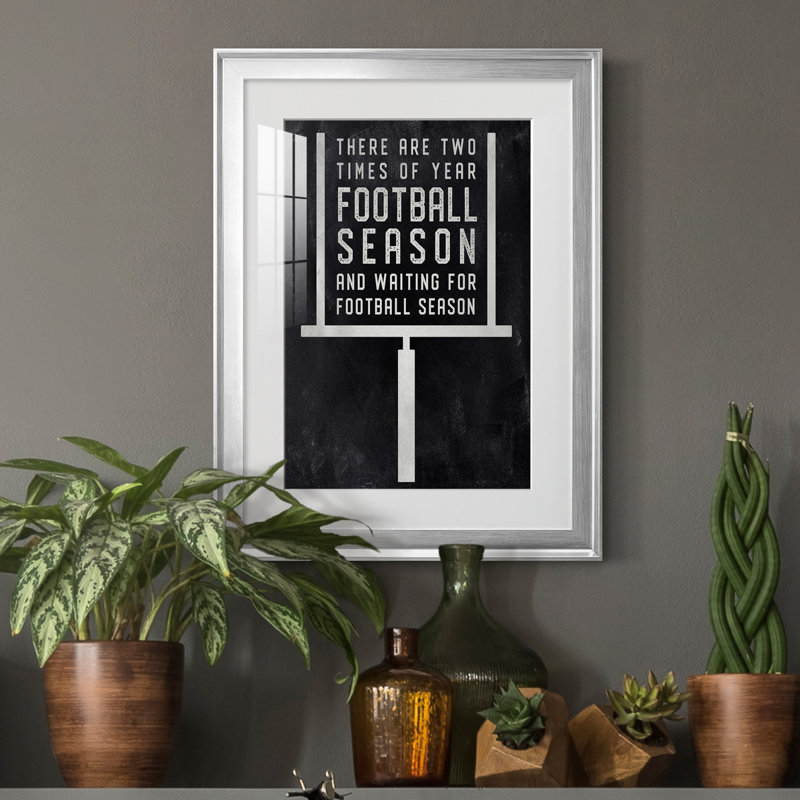 Football Season - Art textuel avec cadre photo, H 30,5 po x l 22,5 po x P 1,5 po, Argent