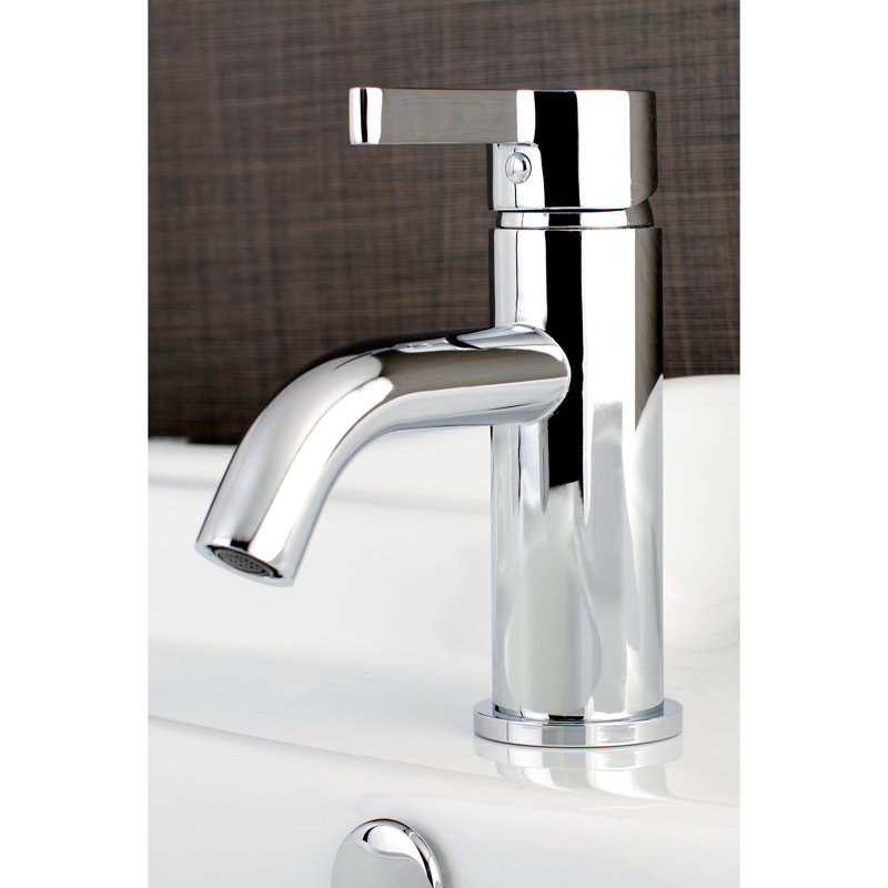 Kingston Brass Continental Single-Handle 1-Hole Deck Mount Bathroom Faucet with Push Pop-Up, Polished Chrome