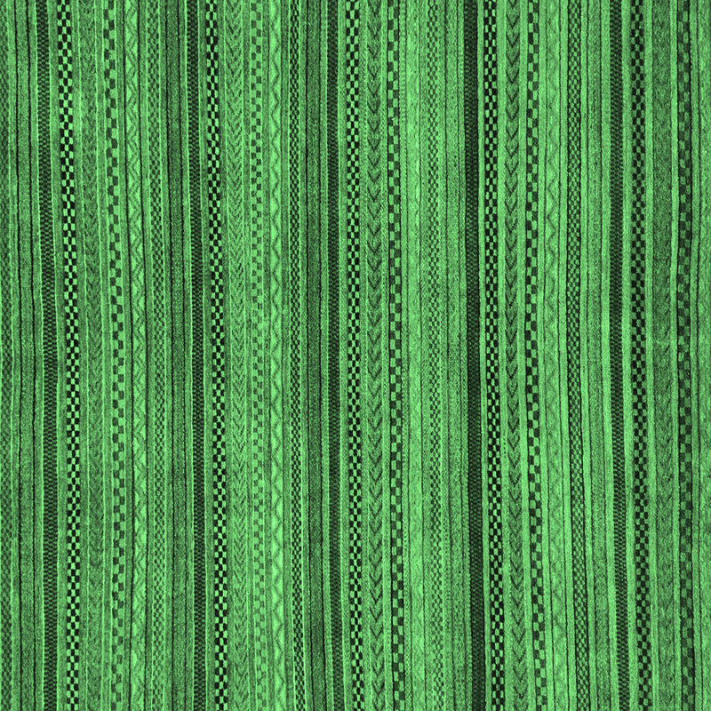 Tapis lavables à la machine à motif abstrait vert émeraude 2307, Carré 5 pi