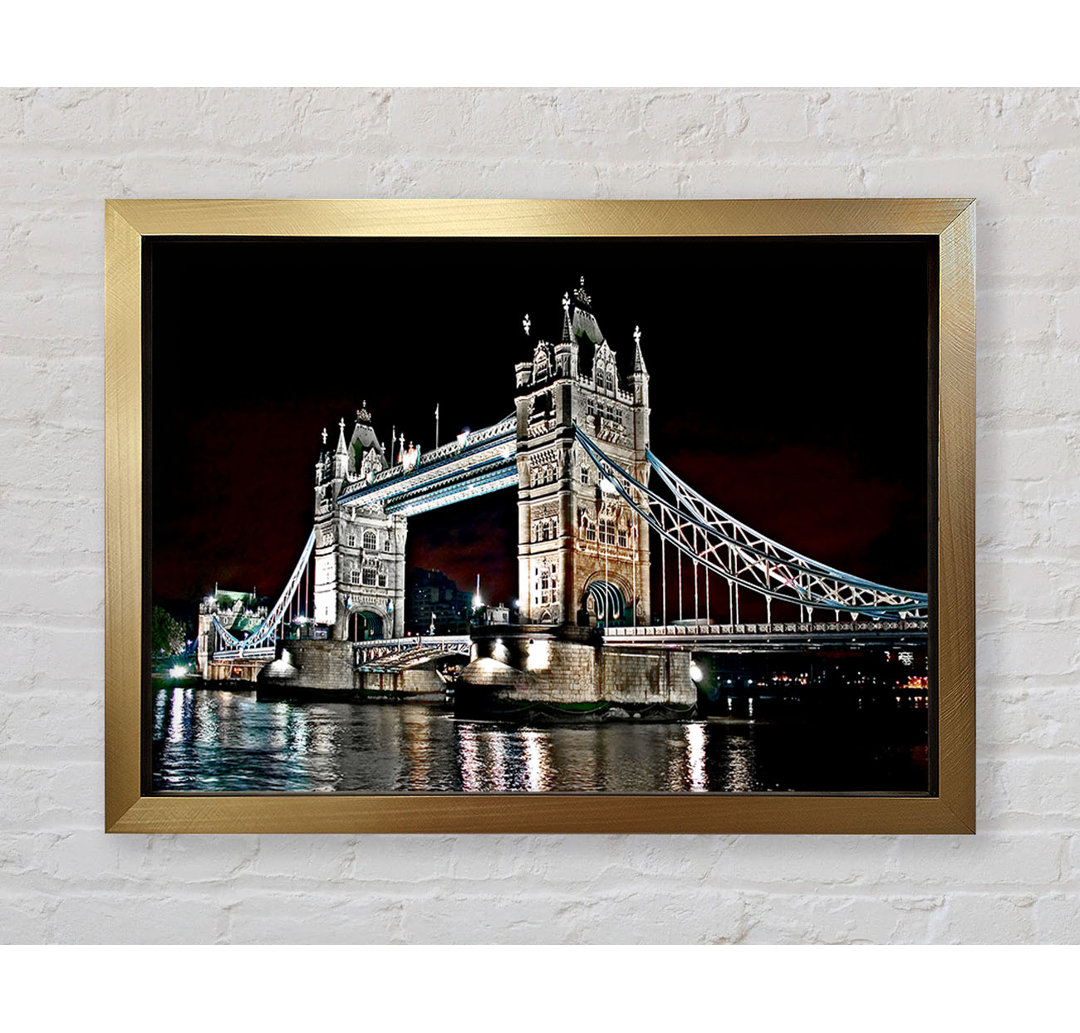 London Tower Bridge Night Lights - Einzelne Bilderrahmen Kunstdrucke