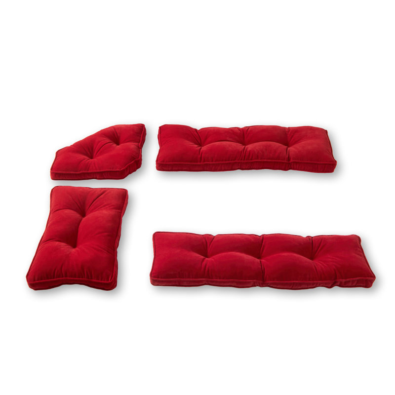 Indoor 4-Piece Nook Seat Cushion Set, Scarlet