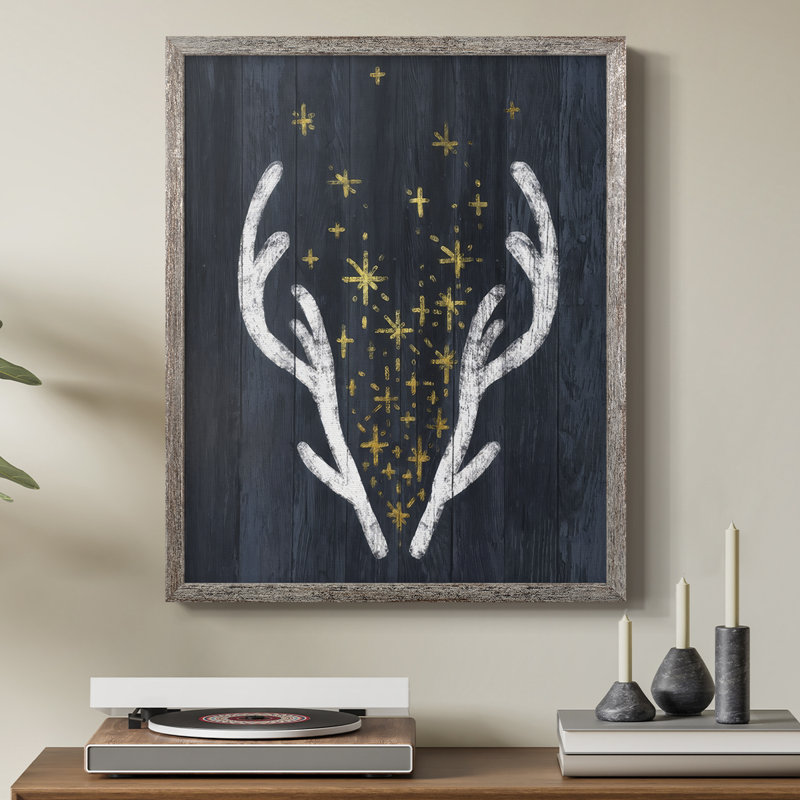 Antlers & Magic Framed Print - Solid Wood, 30" H x 24" W