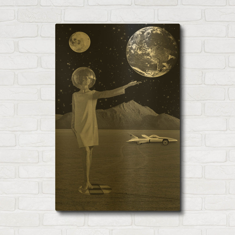 «On a mission» par Elo Marc, art mural en métal doré, 24 po x 36 po, 24 po x 36 po