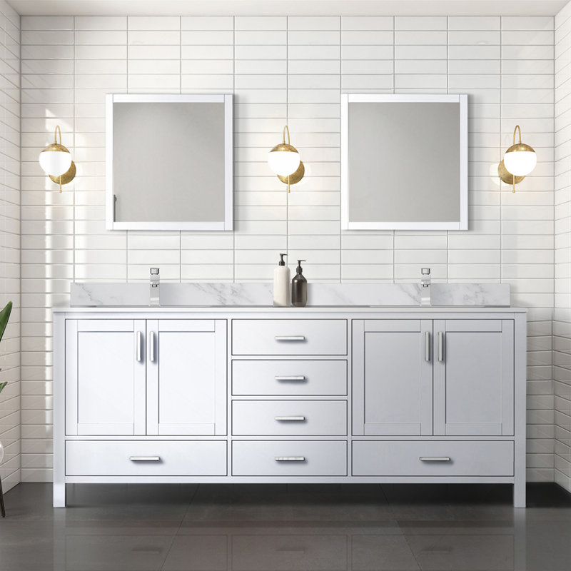 Meuble-lavabo double blanc 80 po X P 22 po D, H 33,5 po x l 79 po x P 22 po
