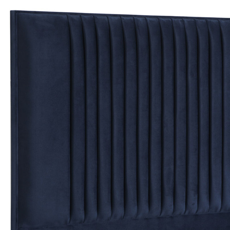 Rine Upholstered Headboard, Velvet, Plush Navy, Double (4'6)