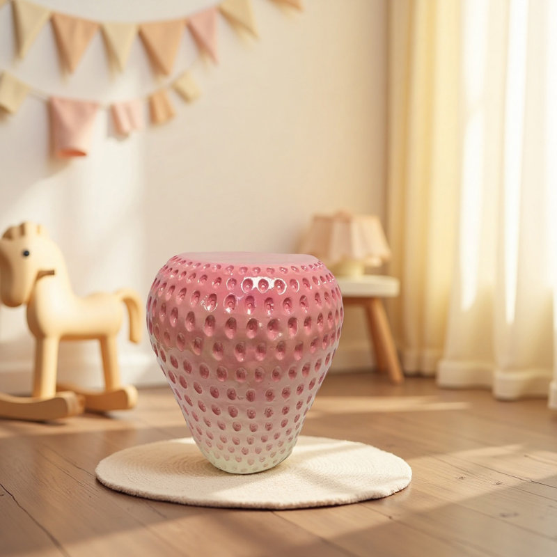 Tabouret Strawberry Fruit, tabouret surdimensionné en résine, table d'appoint
