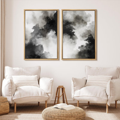 «Set Smokey Essence Abstract Cloud Formation», 2 pièces sur toile