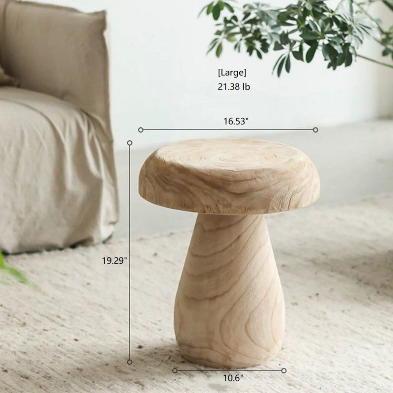 Aine Solid Wood End Table, 19.29" H x 16.53" W x 16.53" D