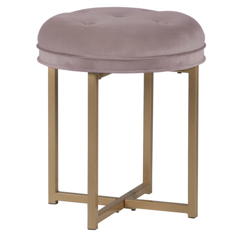Sevanna Steel Accent Stool, Blush Pink