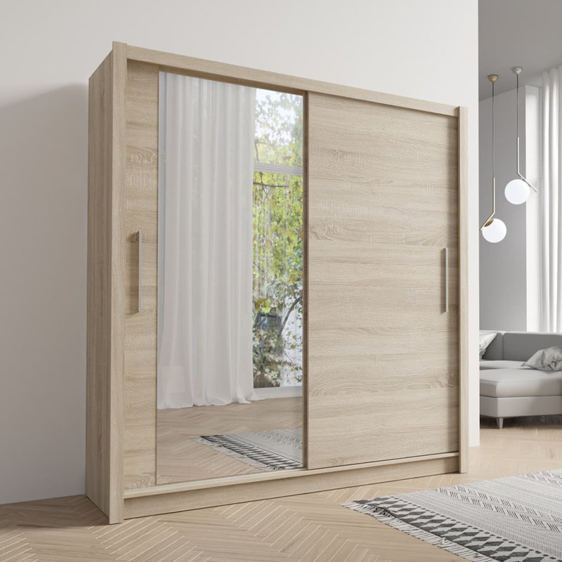 Baku 2 Door Manufactured Wood Wardrobe, Oak Sonoma