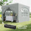 3x3m Pop-Up Gazebo Shelter with Accessories Dark Grey-135726313-135726316